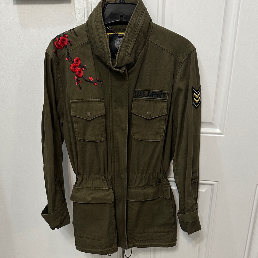 Embroidered Military Style Jacket